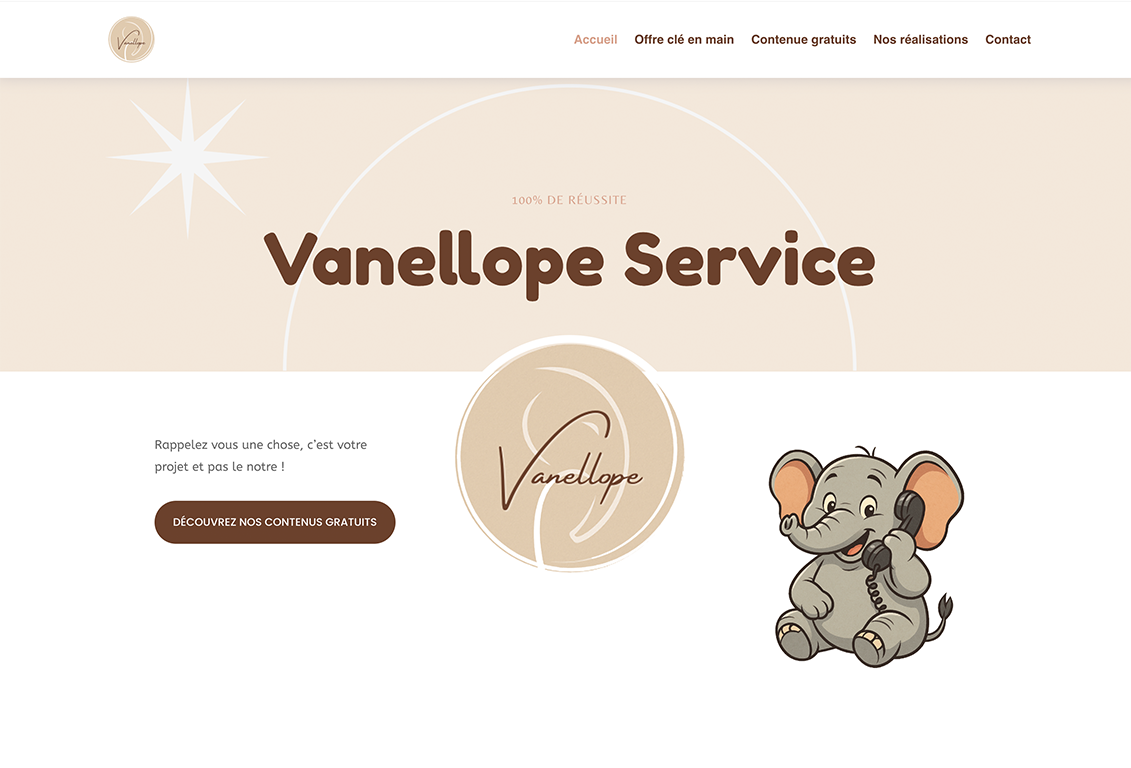 Site WEB pour Vanellope Service